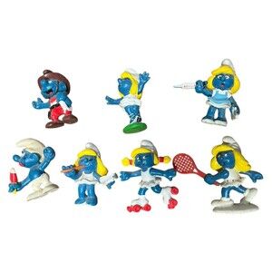 Vintage SMURF  Figures Lot of 7 Hong Kong Schleich Peyo - Very Cool!